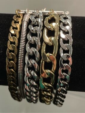 Jenny Bird Mixed Metal Multi-Chain Bracelet - Silver & Gold
